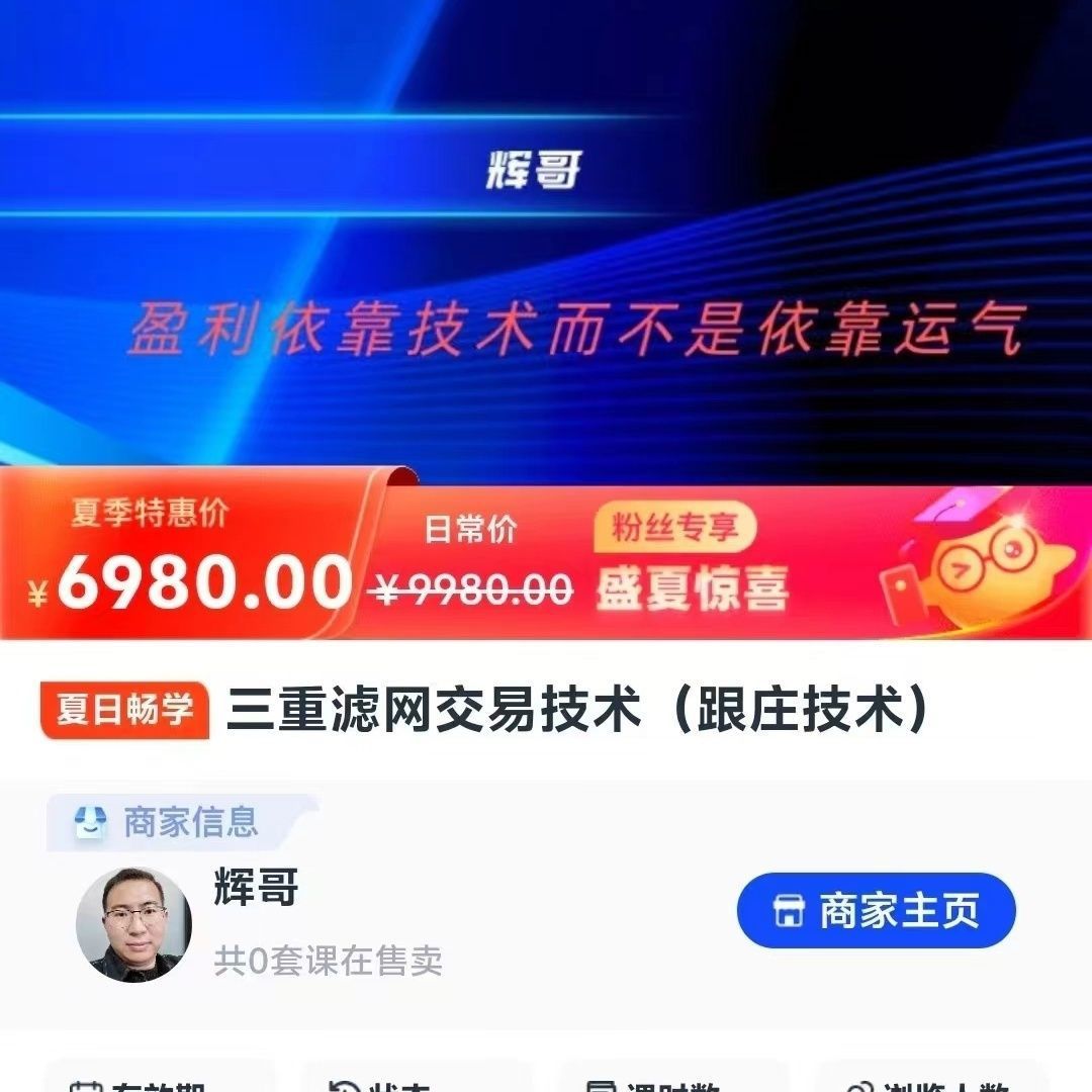 辉哥三重滤网交易技术（跟庄技术）资源